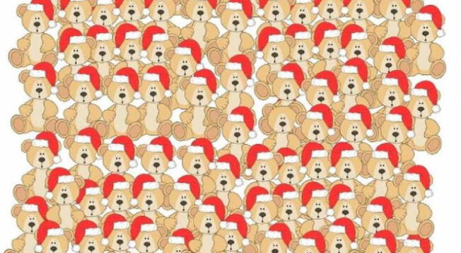 Reto visual de osos navideños