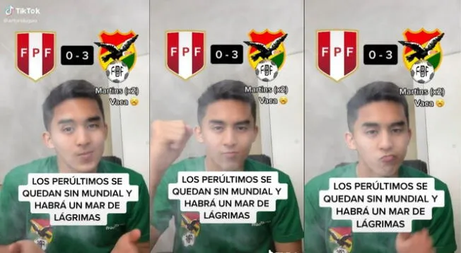 TikTok: usuarios 'trolean' a hincha que aseguraba victoria de Bolivia ante Perú