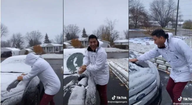 TikTok: peruano ve nieve por primera vez y su reacción es viral