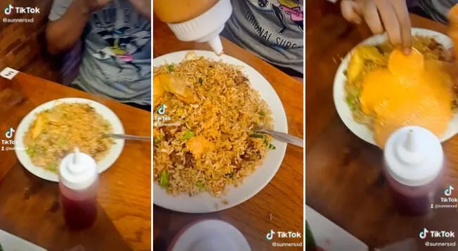 Joven tuvo un accidente cuando estaba por comer un rico arroz chaufa.