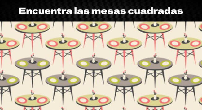 Reto visual difícil: Halla las mesas cuadradas en 10 segundos