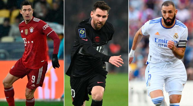 Robert Lewandowski, Lionel Messi y Karim Benzema son los principales aspirantes