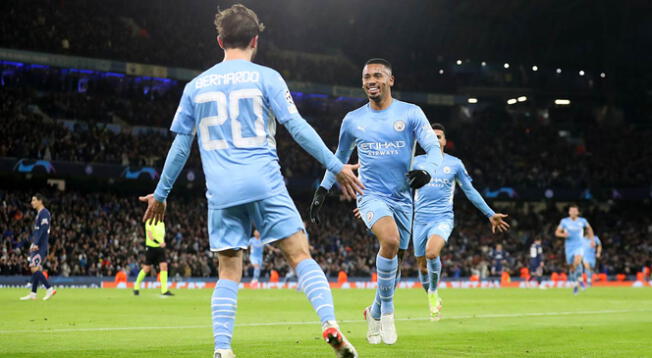Gabriel Jesús celebra el gol del triunfo de Manchester City sobre PSG