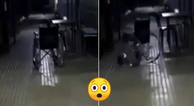 Mira el espeluznante video del fantasma de una anciana paseando en silla de ruedas