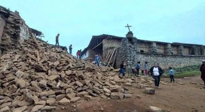 Iglesia colonial de la Jalca Grande colapsan tras terremoto de 7.5