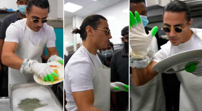 Salt Bae enseña a cómo lavar los platos a sus empleados y se vuelve viral - VIDEO