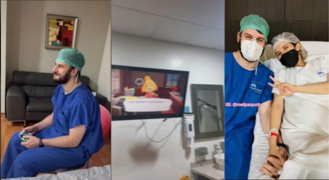 TikTok: sujetó llevó sus videojuegos a hospital mientras su esposa daba luz