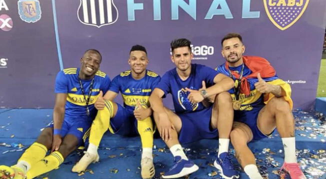 Los peruanos y colombianos de Boca Juniors celebraron la Copa Argentina
