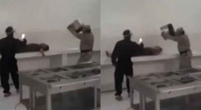 Viral: despiertan con un balde de agua a soldado que se quedó dormido - VIDEO