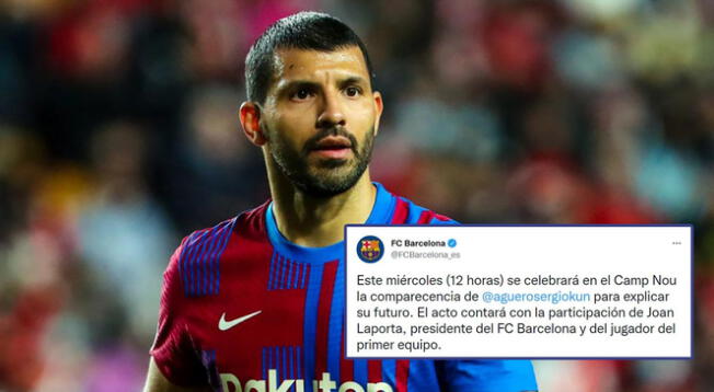 Sergio Agüero dará explicaciones de su futuro al lado del presidente de Barcelona