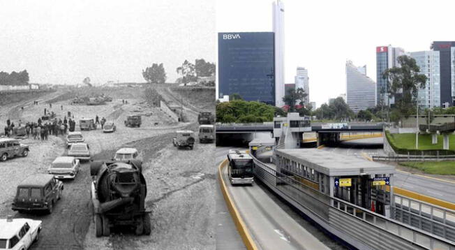 Fotografía de la Vía Expresa en plena construcción en 1960 sorprende a miles de usuarios