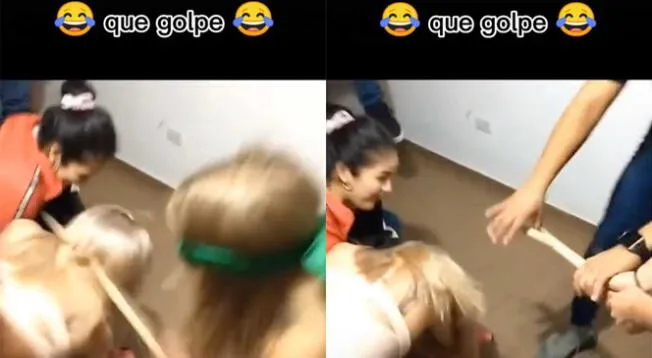 La fémina golpeó con un palo a su amiga y se volvió viral.