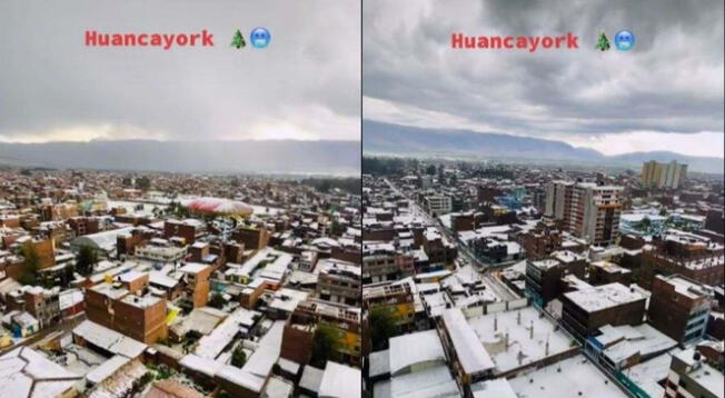 Jóvenes comparan Huancayo con Nueva York por temporada de heladas:
