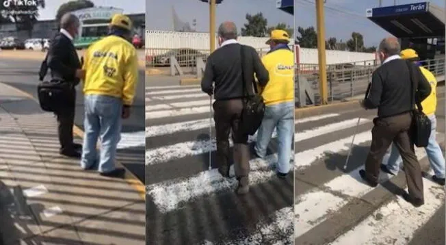 Viral: heladero abandona su trabajo para ayudar a un invidente a cruzar la calle