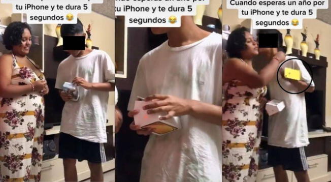 Viral: joven recibe un iPhone de regalo en Navidad, pero le duró 5 segundos - VIDEO