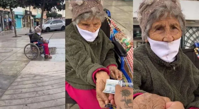 TikTok: abuelita recibe ayuda de 'Osito Lima' y su reacción es viral en redes - VIDEO