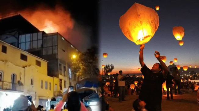 Globo de papel habría iniciado incendio en Mesa Redonda.