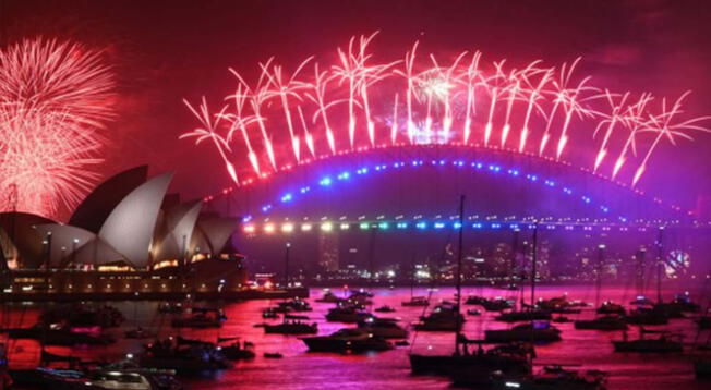 Australia le dan la bienvenida al 2022 con un show de fuegos artificiales