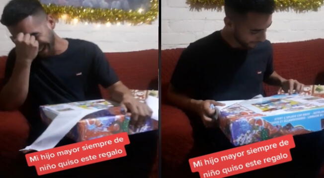Una madre de familia compartió un video en el que se ve a su hijo de 25 años recibir el regalo que siempre quiso por Navidad cuando era pequeño.