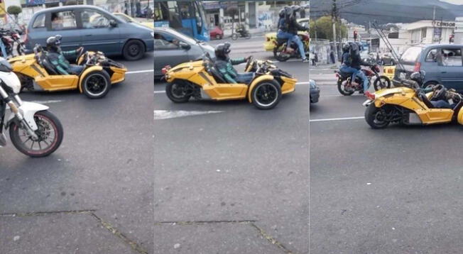 TikTok: sujeto sorprende manejando un carrito de carreras en plena avenida - VIDEO