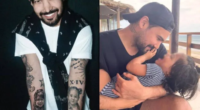 Ezio Oliva se tatúa su segunda hija con Karen Schwarz