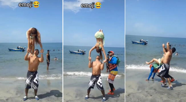 Salvavidas se llevó la peor cuando pasaba por la orilla de la playa