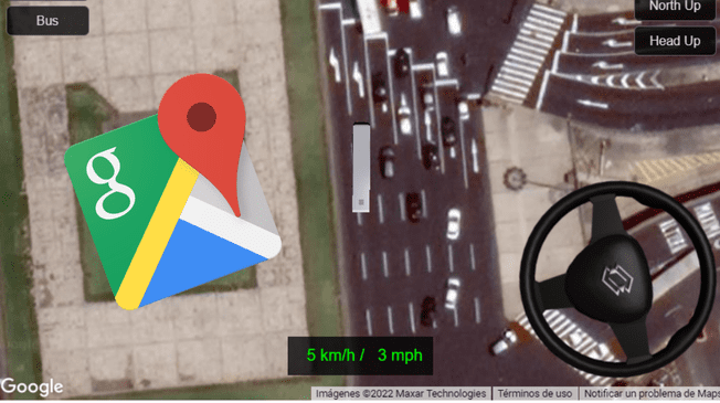 Google Maps es el motor de simulador de manejo.