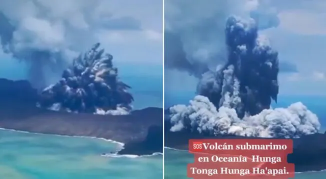 Viral: mira la erupción volcánica en Tonga registrado desde un drone