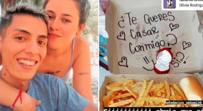 Joven pide matrimonio a su novia con un 'especial box' de papas fritas y milanesa