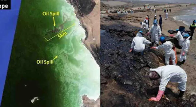Espectacular imagen desde un satélite registró el derrame de petróleo en Lima