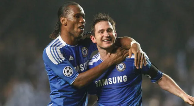 Didier Drogba y Frank Lampard en el Chelsea del 2012.