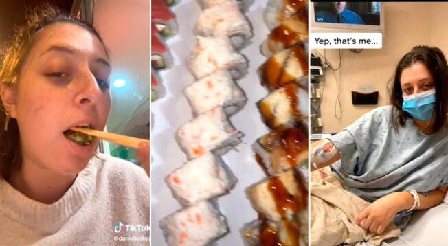 Viral: Mujer es hospitaliza de emergencia por comer 32 rollos de sushi - VIDEO