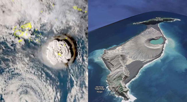 La isla Hunga Tonga sufrió los efectos del volcán.