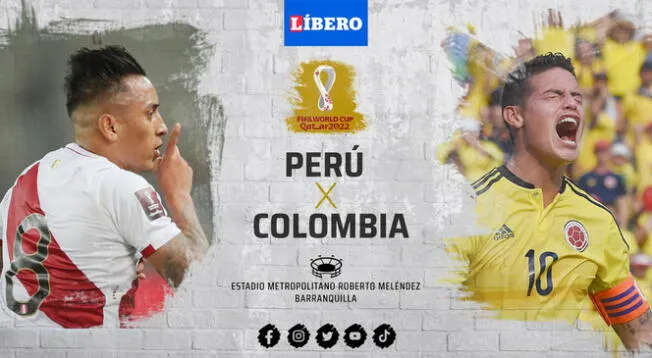 Perú vs. Colombia se enfrentan por la jornada 15 de las Eliminatorias Qatar 2022.