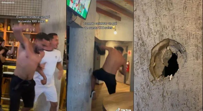 Viral: hincha de la 'Bicolor' rompió pared de restaurante al celebrar gol de Flores