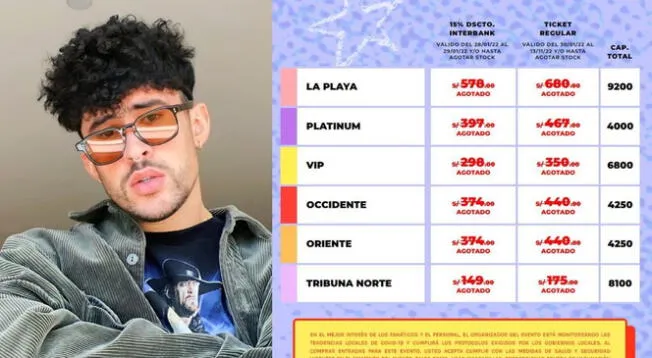 Se agotaron entradas para concierto de Bad Bunny.