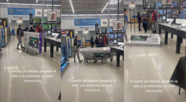 TikTok: joven compra un costoso televisor, pero termina botándolo al suelo - VIDEO