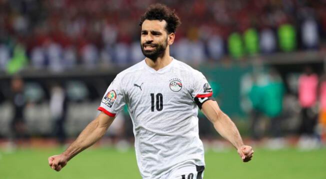 Mohamed Salah celebra clasificación de Egipto a la final de la Copa África de Naciones