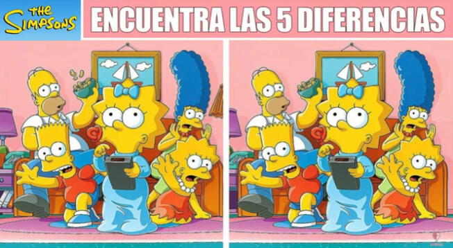 Encuentra las 5 diferencias en la imagen más famosa de Los Simpson.