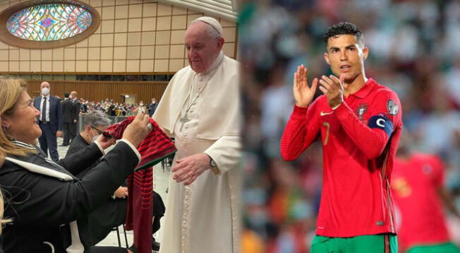 Madre de Cristiano Ronaldo le regaló camiseta de Portugal al Papa