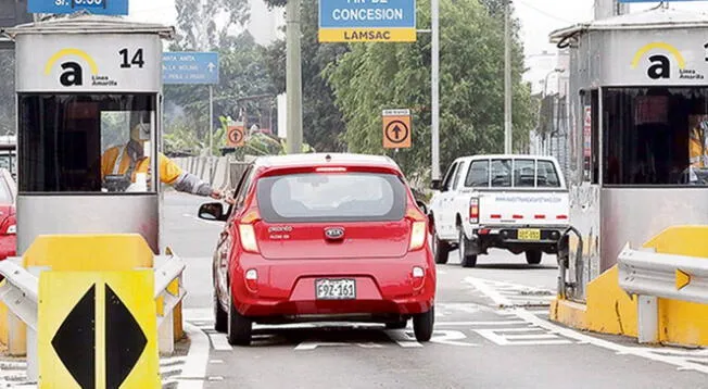 Peaje subirá a S/6.30 desde este domingo 13 de febrero