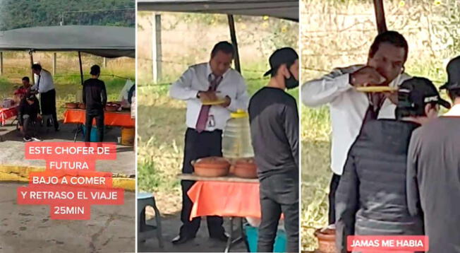 Viral: Chofer detiene bus con pasajeros para bajar y deleitarse de unos tacos - VIDEO