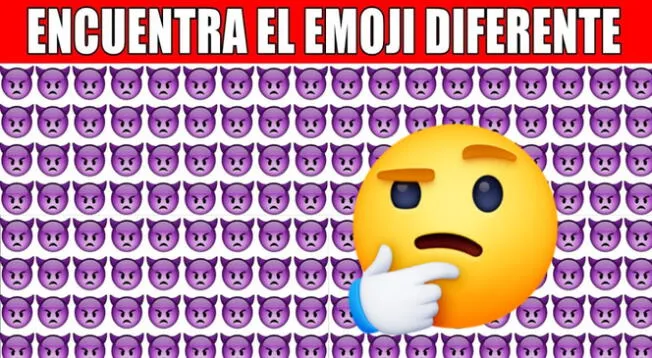 Reto visual sobre el emoji diferente en la imagen.