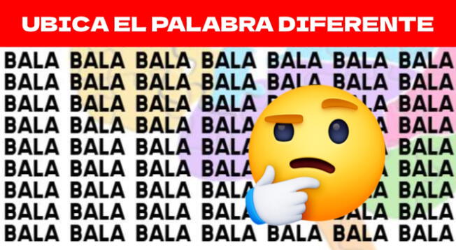 Reto visual sobre localizar la palabra oculta 'PALA'.