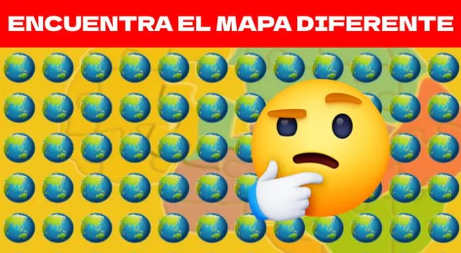 Reto visual sobre encontrar el mapa diferente en la imagen.