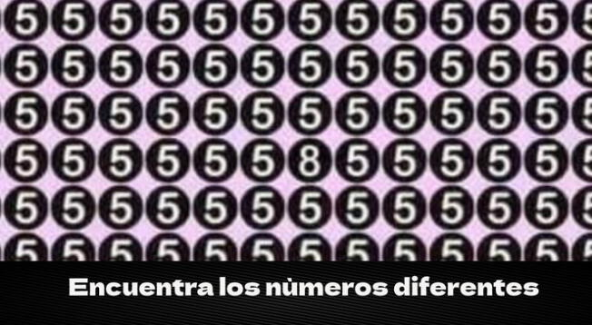 Reto visual difícil: Halla los 3 números diferentes en pocos segundos