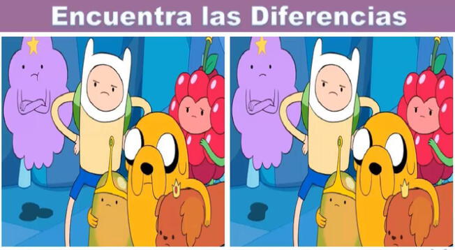 Encuentra las 6 diferencias de Hora de aventuras