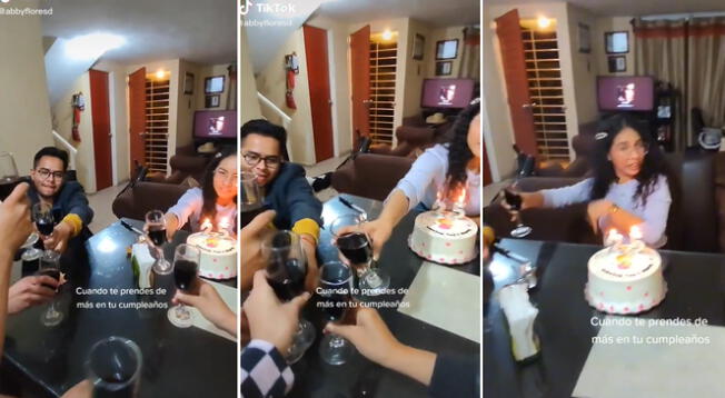 Mujer sufre un percance en celebración de su cumpleaños; video es viral
