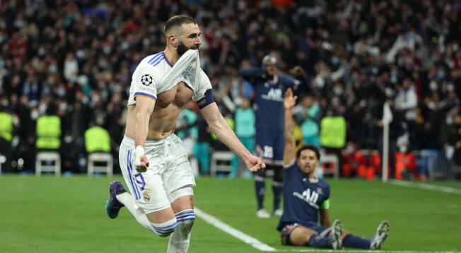 Karim Benzema anotó tres goles esta noche en el Bernabéu