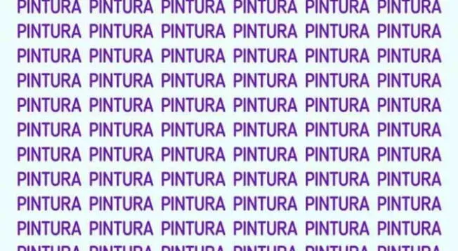 Ubica la palabra TINTURA camuflada entre la palabra PINTURA